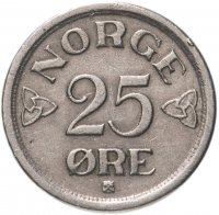 купить Норвегия 25 эре (ore) 1952-1957, случайная дата