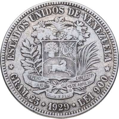 купить Венесуэла 5 боливаров (bolivares) 1929