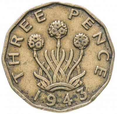 купить Великобритания 3 пенса (pence) 1943