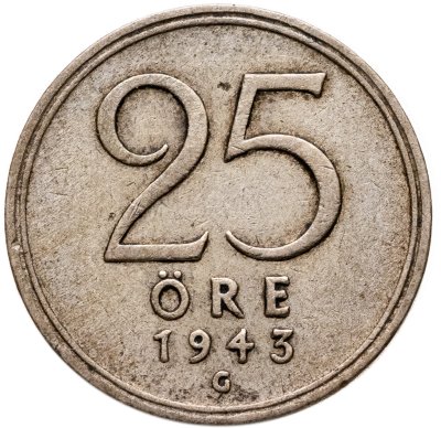 купить Швеция 25 эре (ore) 1943
