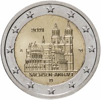 купить Германия 2 евро (euro) 2021 "Федеральная земля Саксония-Ангальт. Магдебургский собор" Знак монетного двора "A" - Берлин