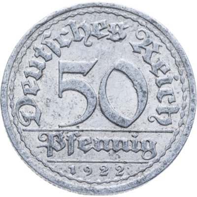 купить Германия (Веймарская республика) 50 пфеннигов 1922 "J"