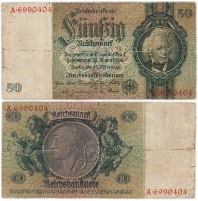 купить Германия 50 рейхсмарок 1933 (Pick 182)