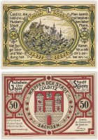 купить Германия (Саксония: Кольдиц) 50 пфеннигов 1921 (239.1/B1, тип L) "Замок Кольдиц"