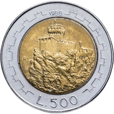 купить Сан-Марино 500 лир (lire) 1988 "Укрепления Сан-Марино"