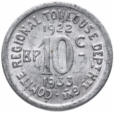 купить Франция, Тулуза, Латинский Союз, нотгельд 10 сантимов 1922-1933