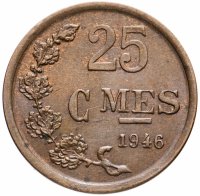 купить Люксембург 25 сантимов (centimes) 1946