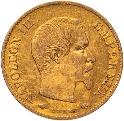 купить Франция 10 франков (francs) 1859 Знак монетного двора: "A" - Париж