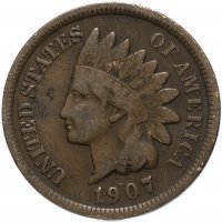 Купить США 1 цент (cent) 1907 Indian Head Cent