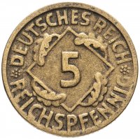 купить Германия 5 рейхспфеннигов (reichspfennig) 1924-1936 D