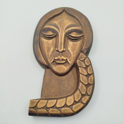 купить Панно настенное "Женский портрет", дерево, резьба, СССР, 1980-1990 гг.