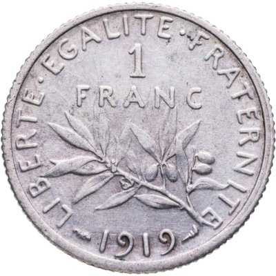 купить Франция 1 франк (franc) 1919