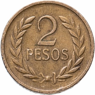 купить Колумбия 2 песо (pesos) 1977