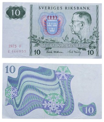 купить Швеция 10 крон 1975