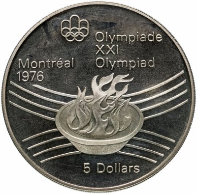 купить Канада 5 долларов (dollars) 1976 XXI летние Олимпийские Игры, Монреаль 1976 - Олимпийский огонь