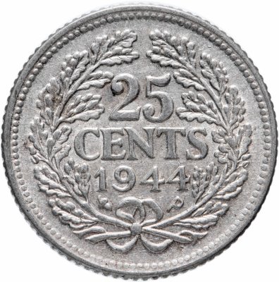 купить Нидерланды 25 центов (cents) 1944