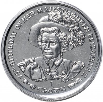 купить Гибралтар 1 крона 2001 "Золотой юбилей Королевы" в конверте с маркой