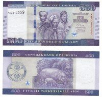 Купить Либерия 500 долларов 2016 (Pick 36)