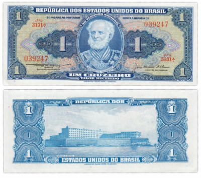 купить Бразилия 1 крузейро 1956 год Pick 150c