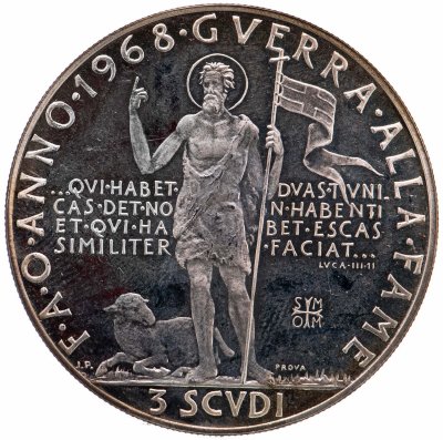 купить Мальтийский орден 3 скудо 1968 "ФАО"