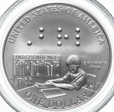 купить США 1 доллар (dollar) 2009 200 лет со дня рождения Луи Брайля