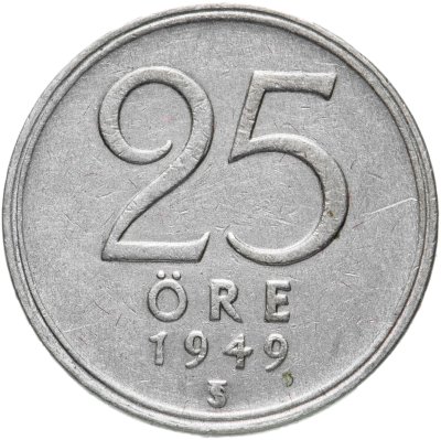 купить Швеция 25 эре (ore) 1949