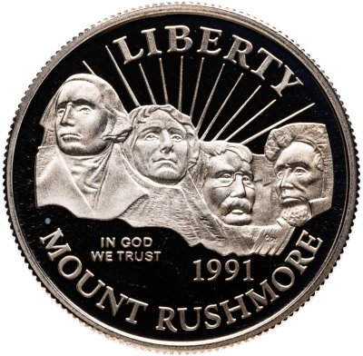 купить США 50 центов (1/2 доллара, half dollar) 1991 "Mount Rushmore (50 лет Национальному мемориалу Рашмор)"