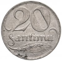 Купить Латвия 20 сантимов (santimu) 1922