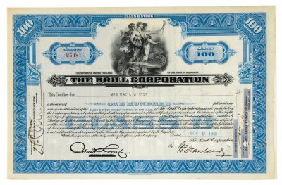 купить Акция США THE BRILL CORPORATION 1941-1944 г.