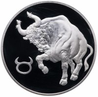 Купить 3 рубля 2004 СПМД Proof "Знаки зодиака - Телец"