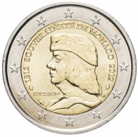 Купить Монако 2 евро 2012 500 лет суверенитету