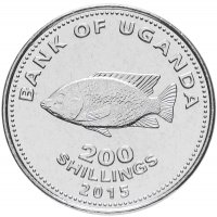 Купить Уганда 200 шиллингов (shillings) 2015 Рыба