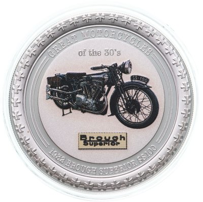 купить Острова Кука 2 доллара "Великие мотоциклы 1930-х - Brough Superior SS100" в буклете