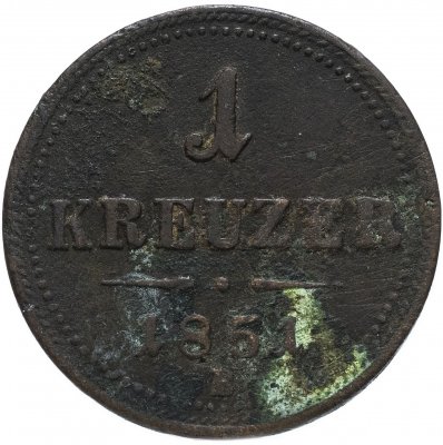 купить Австрия 1 крейцер (kreuzer) 1851 B