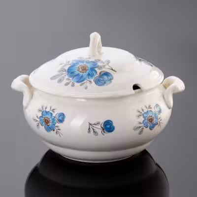 купить Супница с цветочным декором, фаянс, деколь, Конаковский фаянсовый завод им. М.И. Калинина (ЗиК Конаково), СССР, 1962-1991 гг.