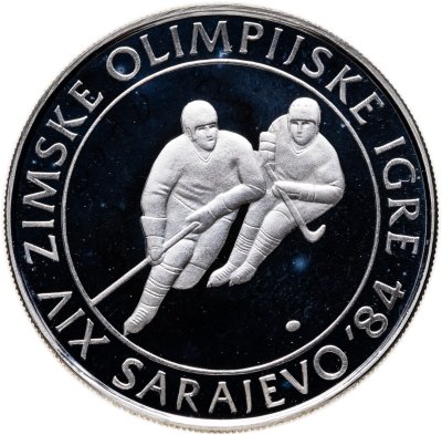 купить Югославия 100 динаров (динара, dinara) 1982 "XIV зимние Олимпийские игры, Сараево 1984 - Хоккей"