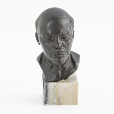 купить Бюст В.И. Ленина на мраморном основании, металл, крашение, СССР, 1980-1990 гг.