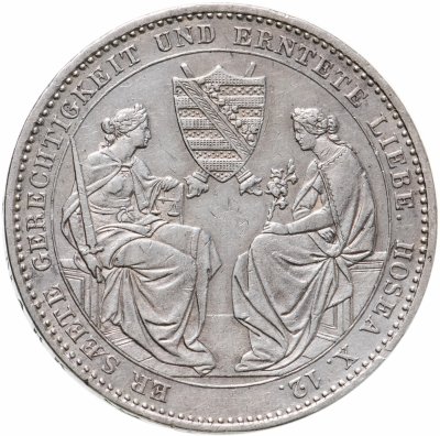купить Саксония 1 талер 1854 Смерть Короля Фридриха Августа II