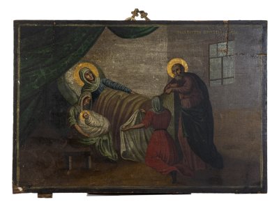 купить Икона "Рождество Пресвятой Богородицы", дерево, темпера, Российская империя, 1890-1910 гг.