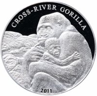 Купить Камерун 1000 франков 2011 "Речные гориллы", в футляре с сертификатом