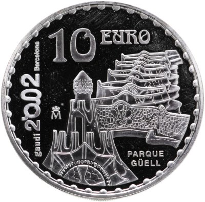купить Испания 10 евро (euro) 2002 "Международный год Гауди 2002"