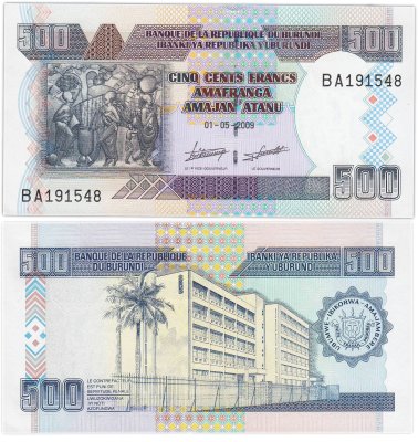купить Бурунди 500 франков 2009 ПРЕСС