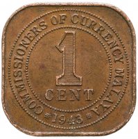 купить Малайя 1 цент (cent) 1943