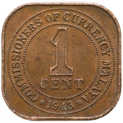купить Малайя 1 цент (cent) 1943