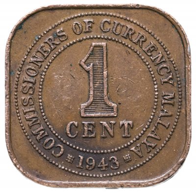 купить Малайя 1 цент (cent) 1943