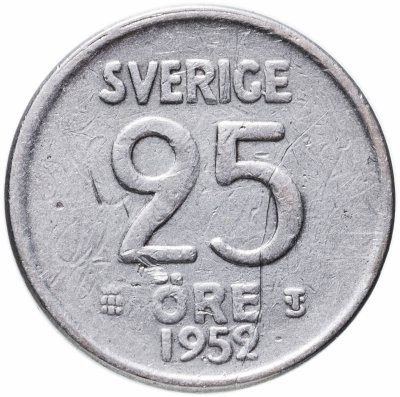 купить Швеция 25 эре (ore) 1952