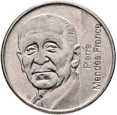 купить Франция 5 франков 1992 "10 лет со дня смерти Пьера Мендеса-Франса"