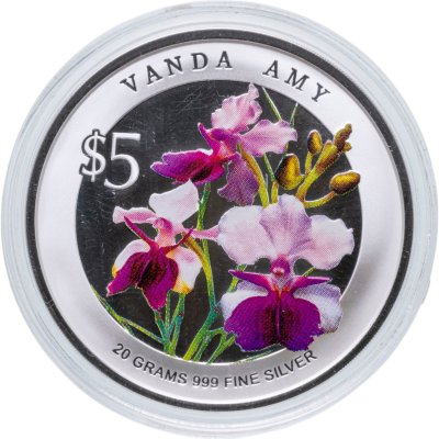купить Сингапур 5 долларов 2009 "Чудесные цветы - Орхидея "Vanda Amy""