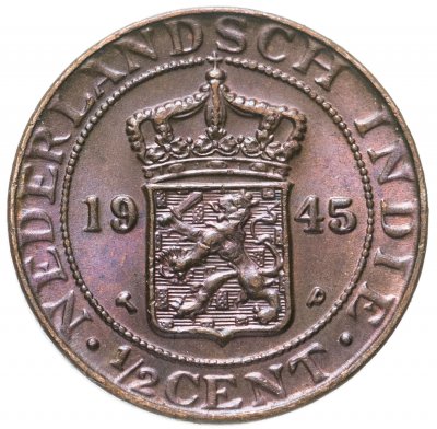 купить Голландская Ост-Индия 1/2 цента (cent) 1945