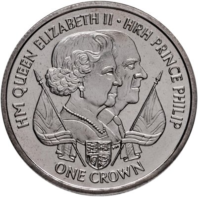 купить Остров Мэн 1 крона (crown) 2011 "Королева Елизавета II и Принц Филипп"